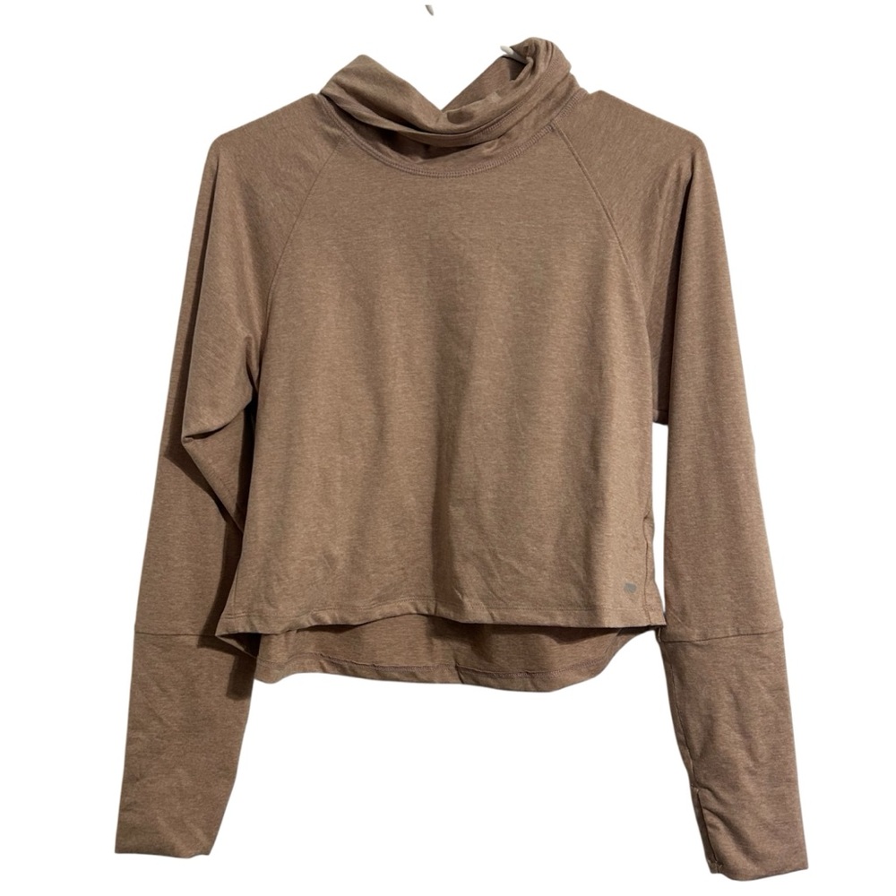 Marika Pink Cowl Neck Long Sleeve Gym Sporty Pullover Sweatshirt